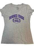 TCU Horned Frogs Women's V-Neck T-Shirt — Heather Grey