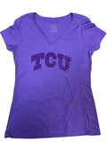 TCU Horned Frogs Women's V-Neck T-Shirt — Heather Purple